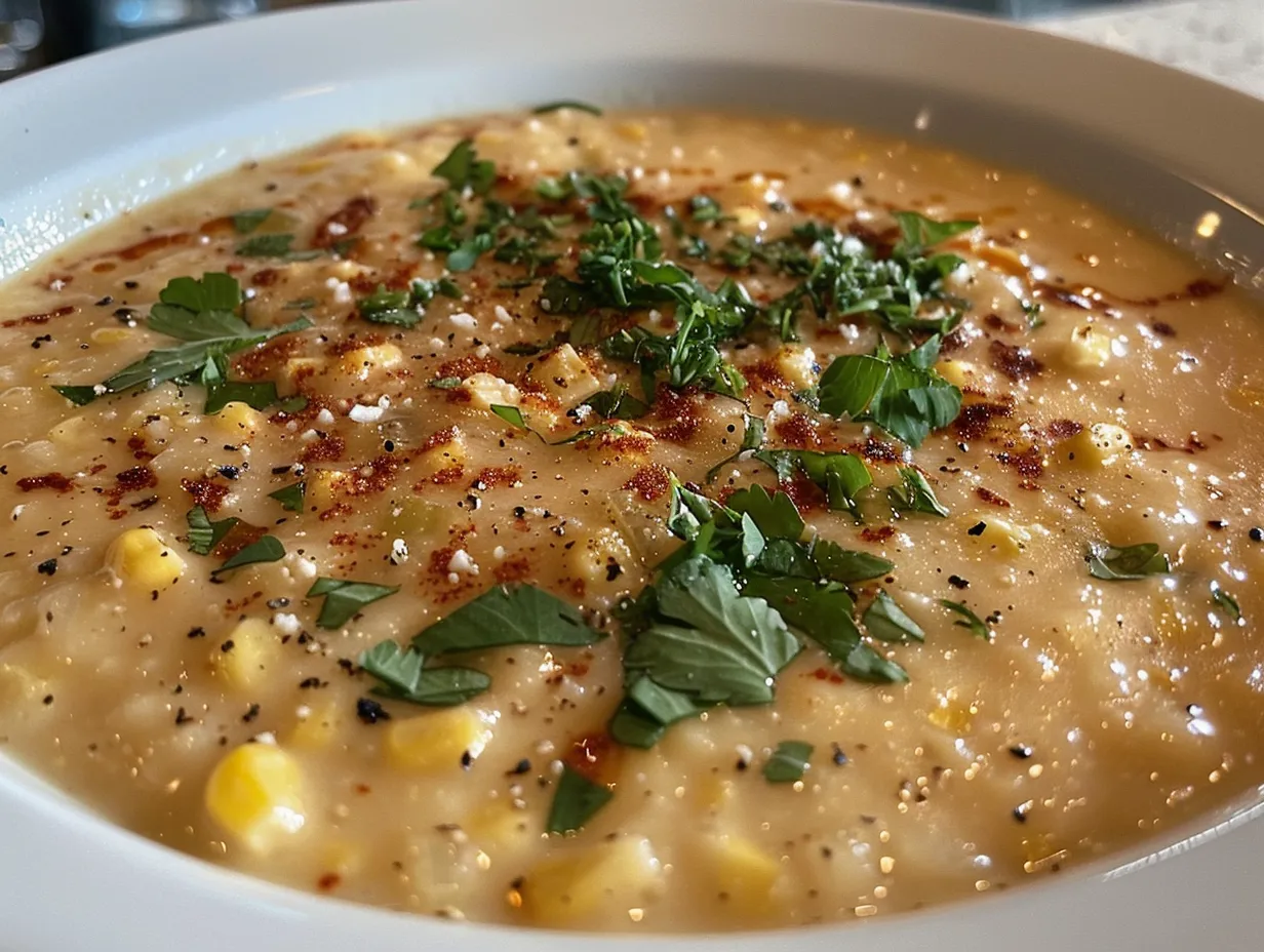 Bowl of Creamy Mexican Street Corn Soup