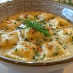 Bowl of Ravioli Soup