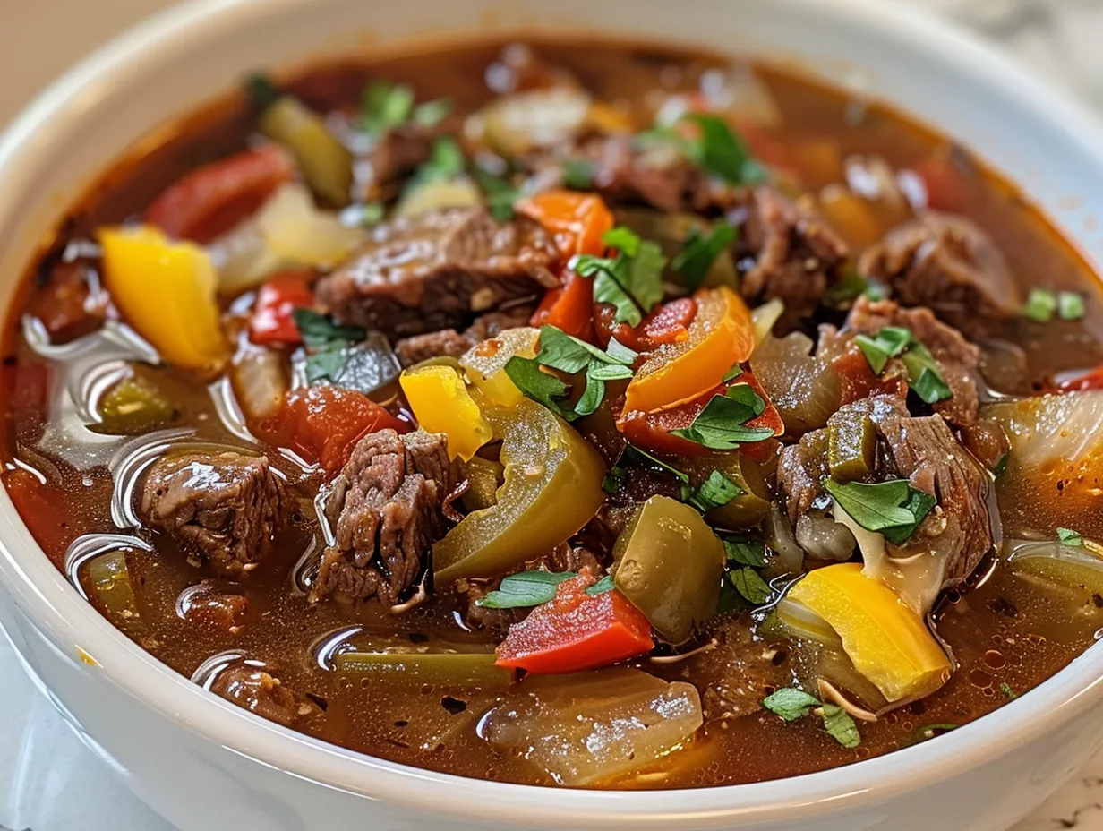 Classic Philly Cheesesteak Soup Bowl