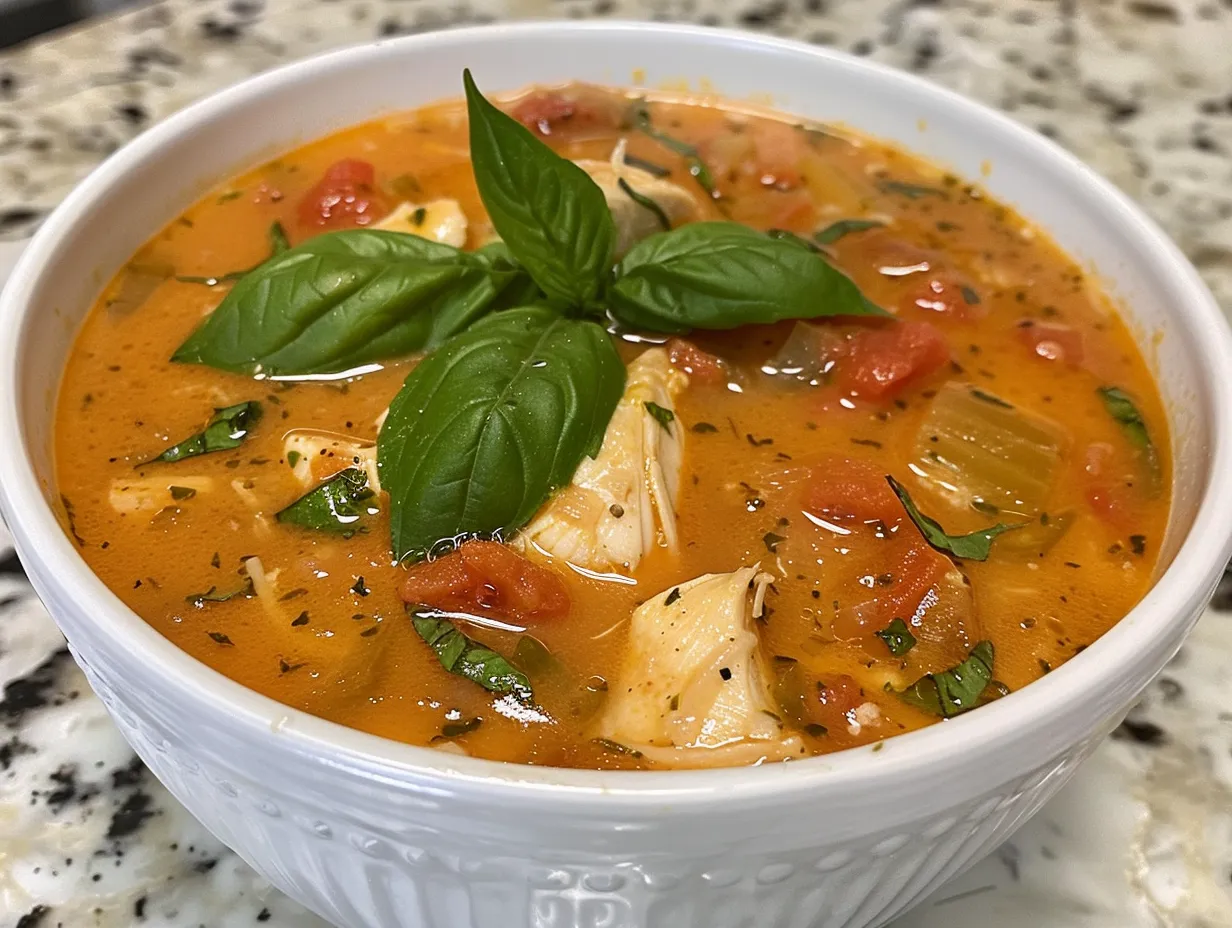 Delicious Bowl of Chicken Parmesan Soup