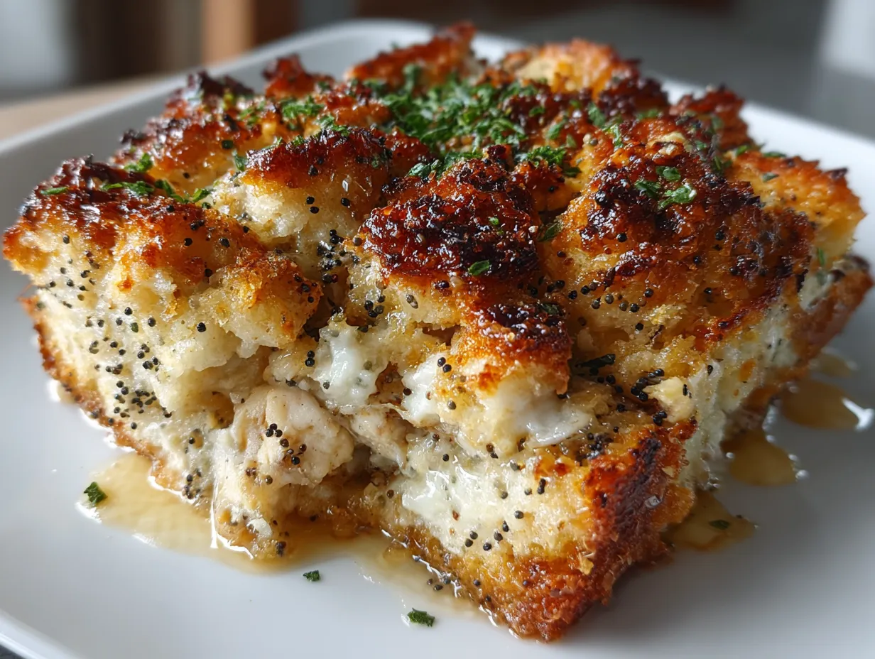 Poppy Seed Chicken Casserole Ready to Serve