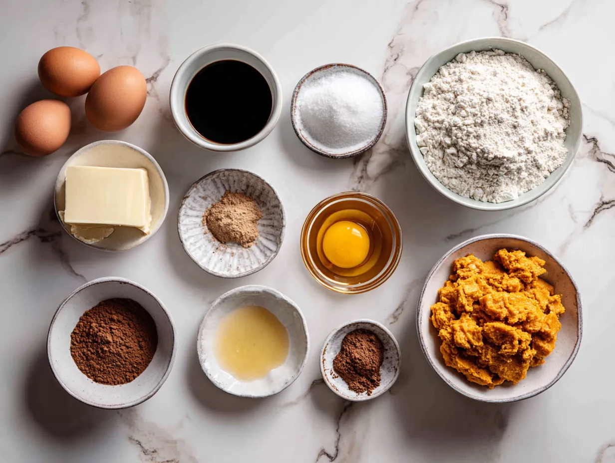 Raw ingredients for Southern Maple Sweet Potato Casserole including sweet potatoes, butter, maple syrup, and pecans