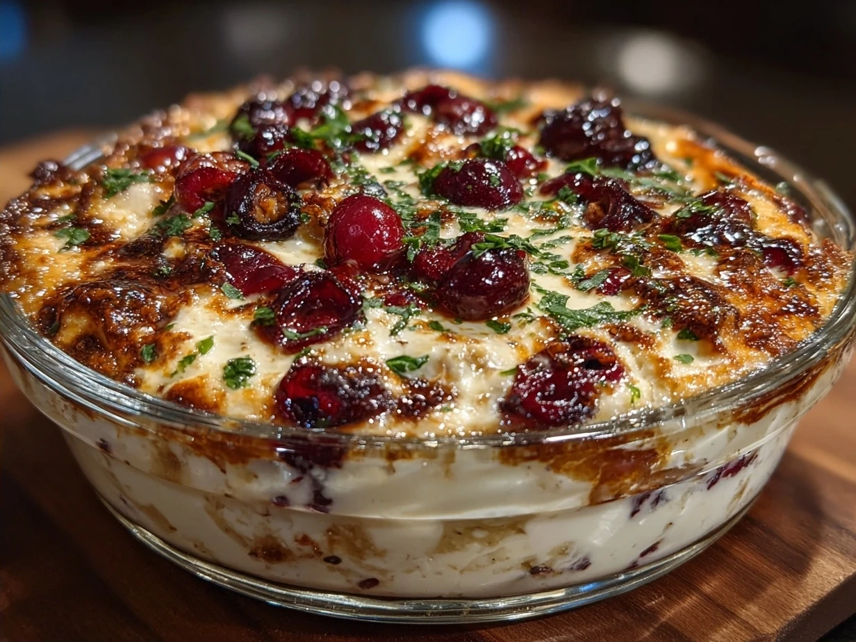 Serving Cranberry Jalapeno Cream Cheese Dip with chips and fresh vegetables
