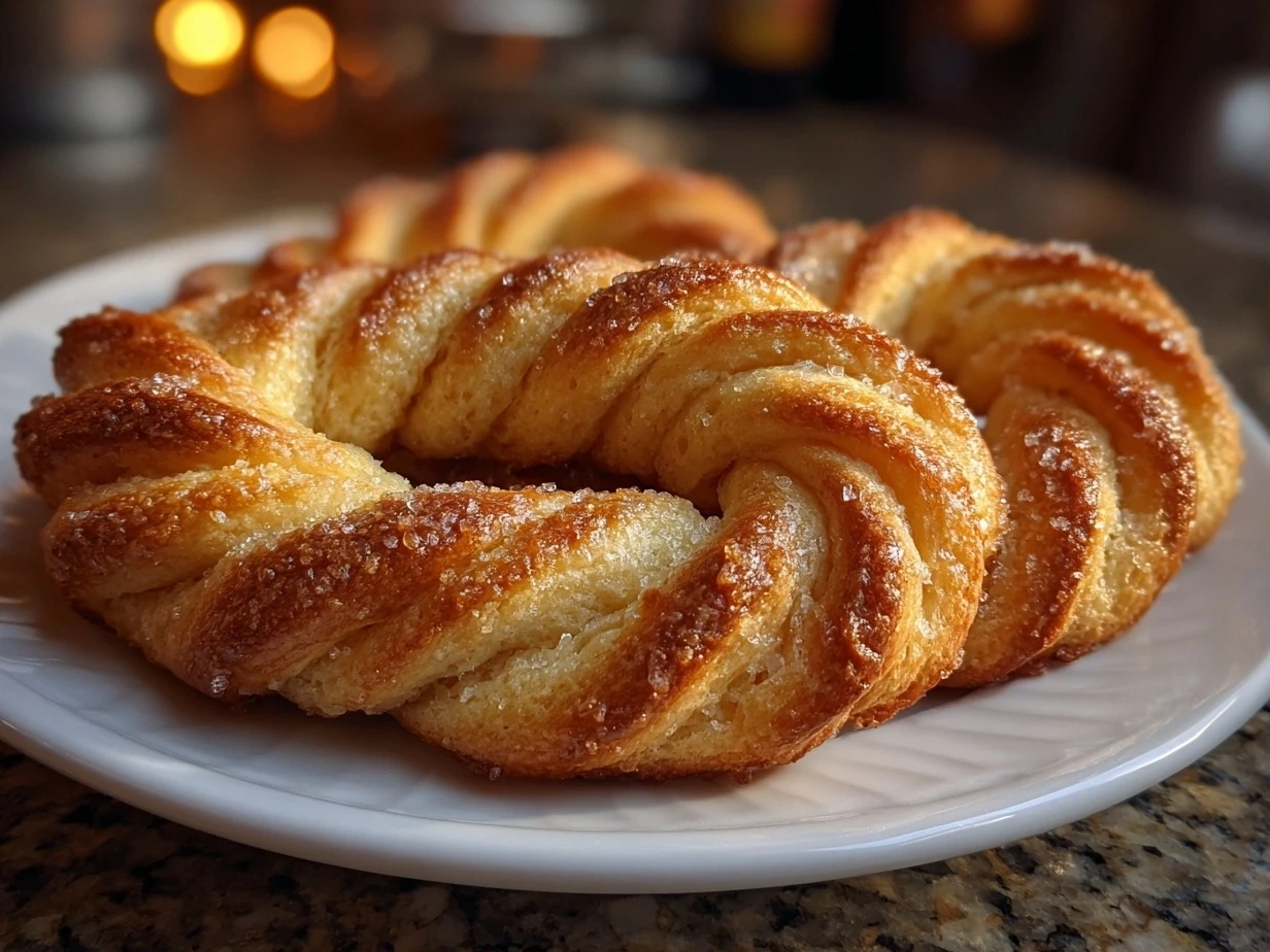 A platter of beautifully twisted red, green, and white Christmas cookies, ready to be enjoyed