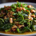 Beautiful Southern Black-Eyed Peas with Collard Greens