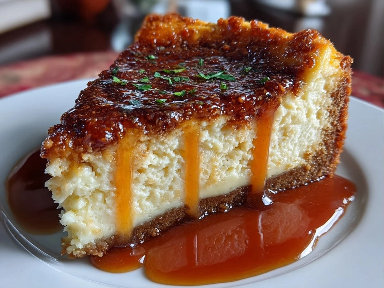 Served Brown Butter Cheesecake topped with fresh berries