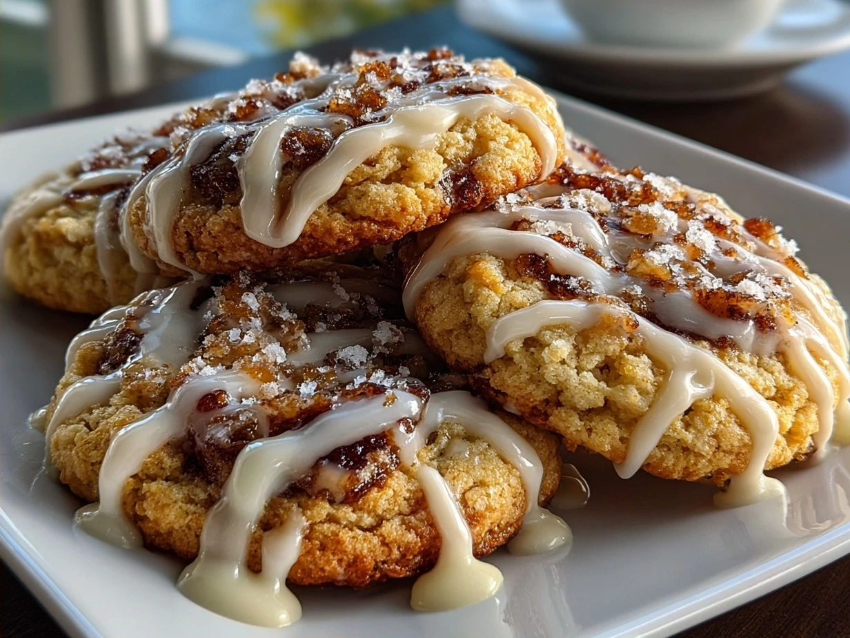Plated Cinnamon Roll Cookies ready to enjoy at a family gathering
