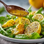 Close-up of Freshly Prepared Lemon Vinaigrette Dressing