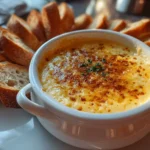 Close-up of homemade Cheese Fondue