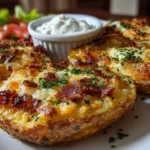 Close-up of Homemade Cheesy Potato Skins