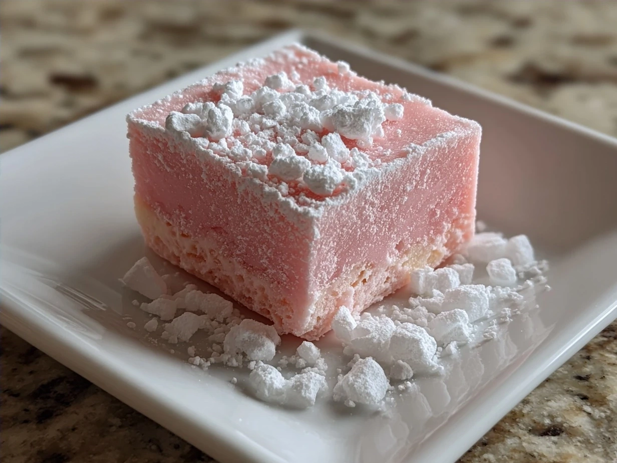 Finished Cotton Candy Fudge cut into colorful pastel squares, ready to serve