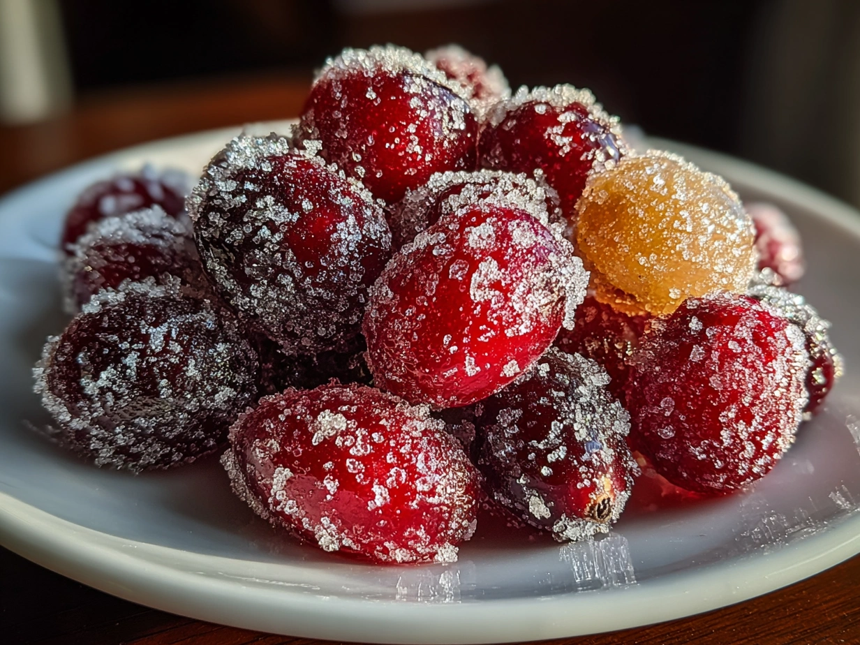 Freshly prepared 3-Ingredient Sugared Cranberries