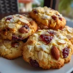 Freshly prepared Almond Cherry Cookies close-up