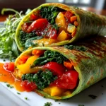 Freshly Prepared Veggie Wrap on White Plate