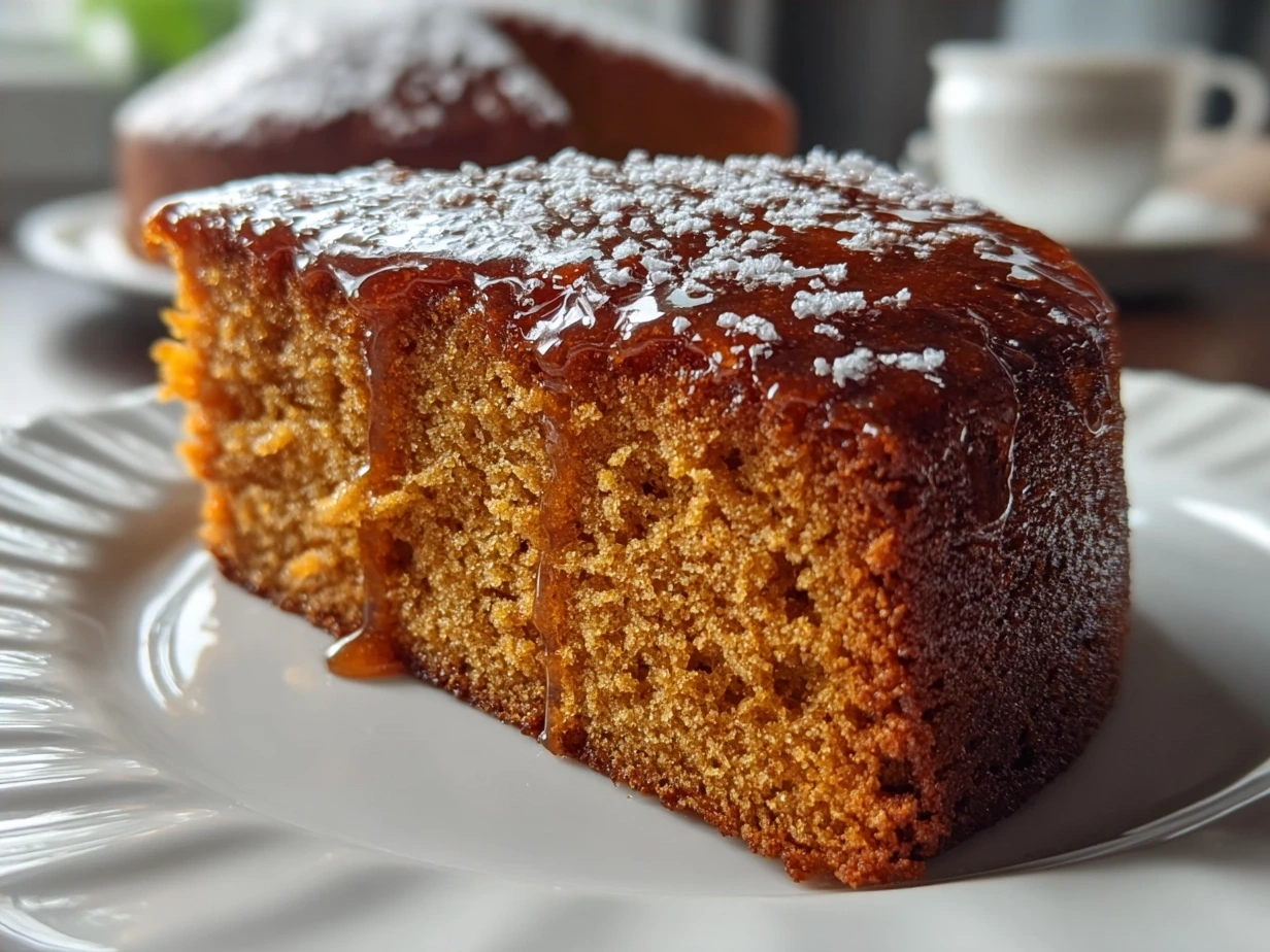 Serving gingerbread cake squares with whipped cream and a cinnamon stick