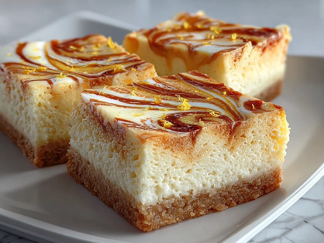 Finished Lemon Marbled Cheesecake Bars