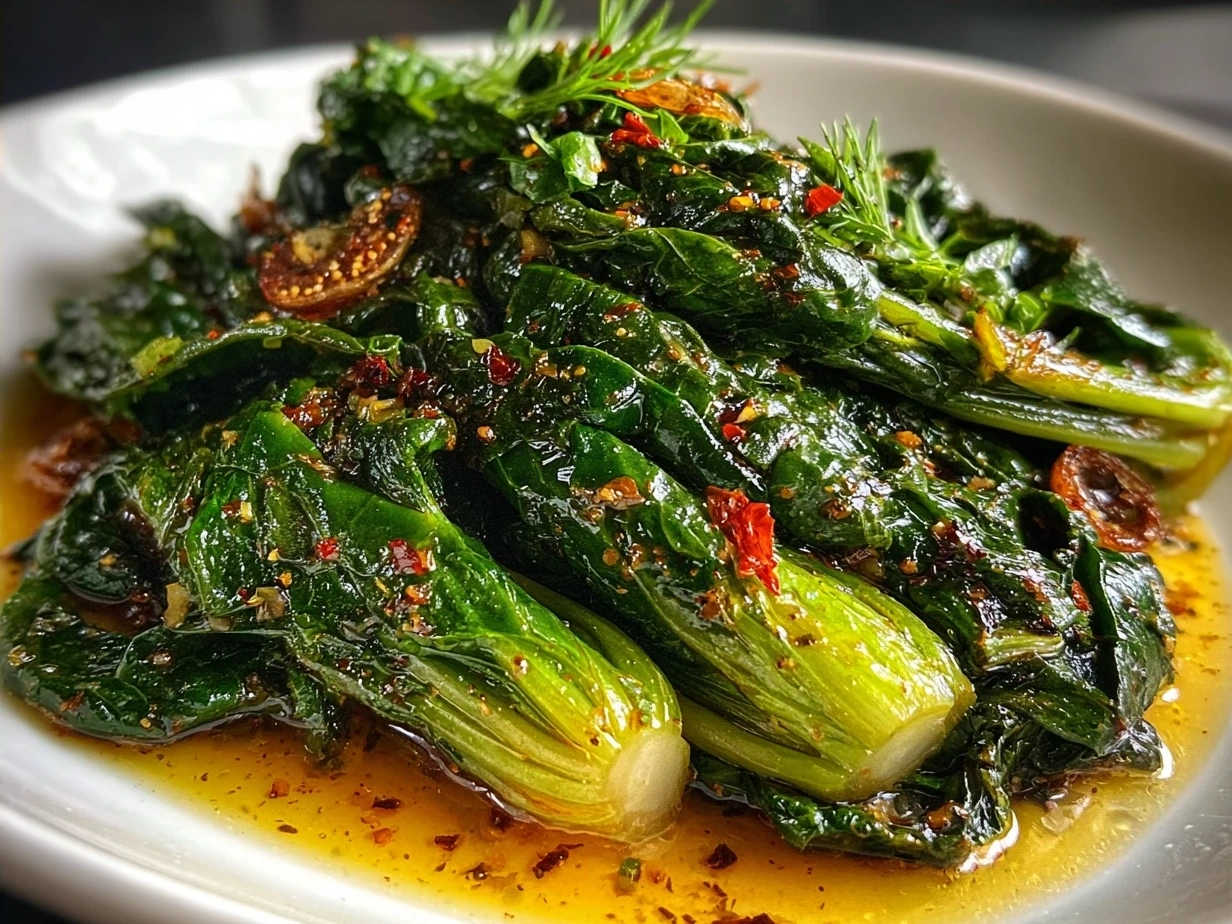 Final cooked mustard greens dish with bacon and flavorful seasoning