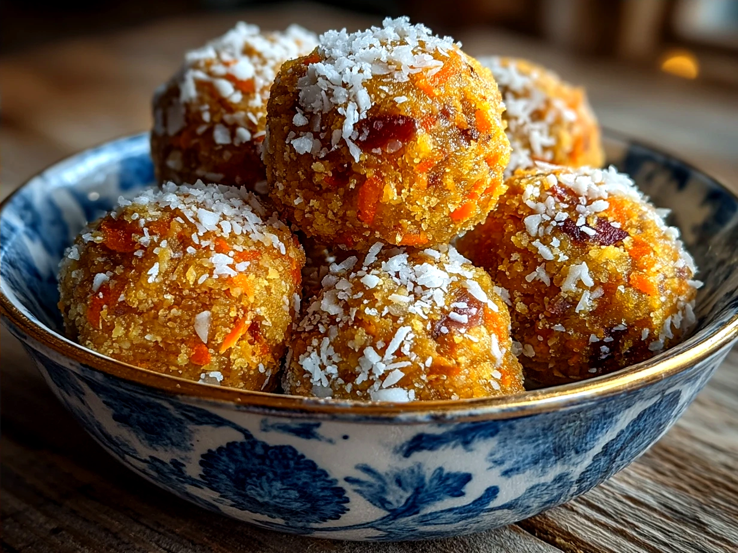 Finished No Bake Carrot Cake Bites arranged for serving
