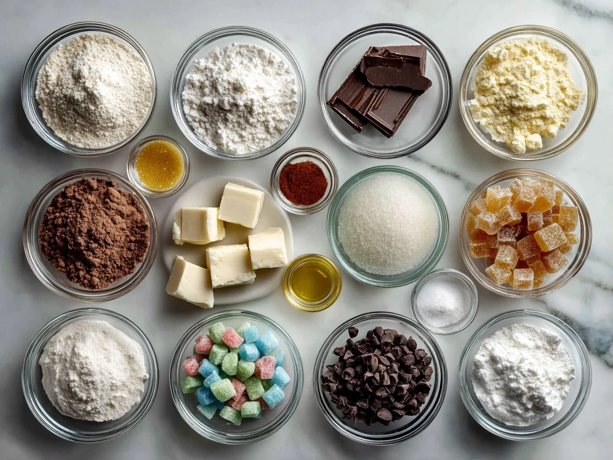 Ingredients for Old-Fashioned Gumdrop Nougat Candy
