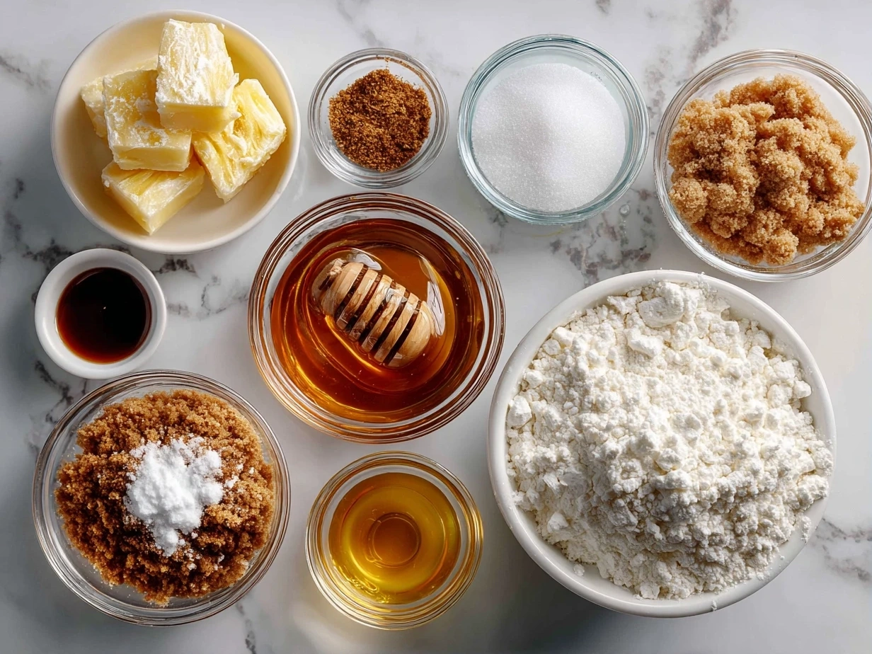 Ingredients for making Pineapple Cowboy Candy including pineapple, sugar, vinegar, and spices.