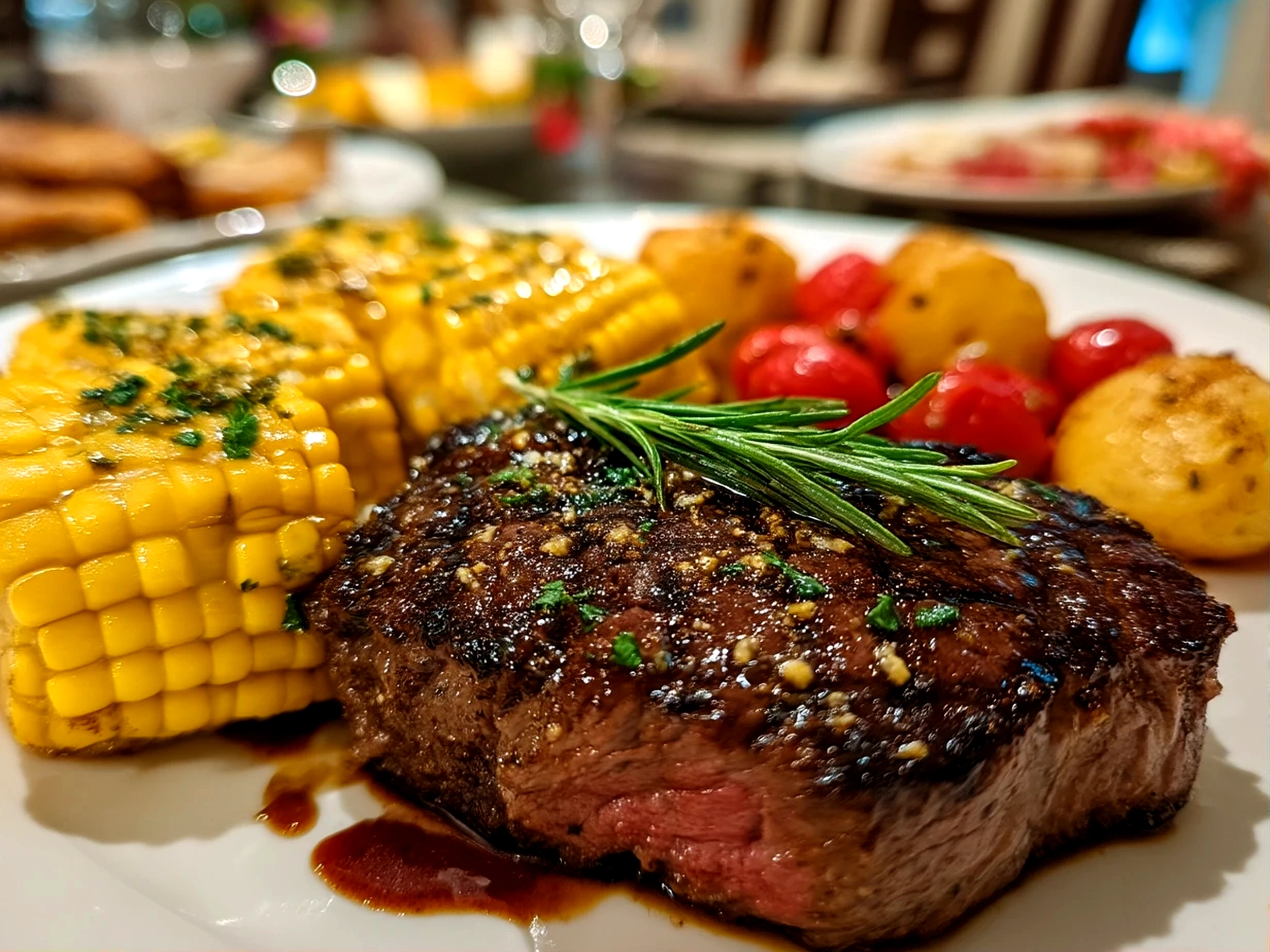 Slight angle close-up of finished Brazilian Mounjaro with fresh garnish