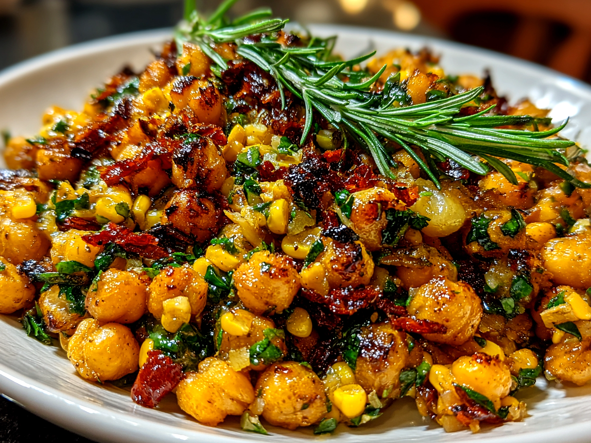 Freshly prepared roasted chickpea corn mix with spices