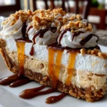 Homemade Old Fashioned Peanut Butter Pie on white plate