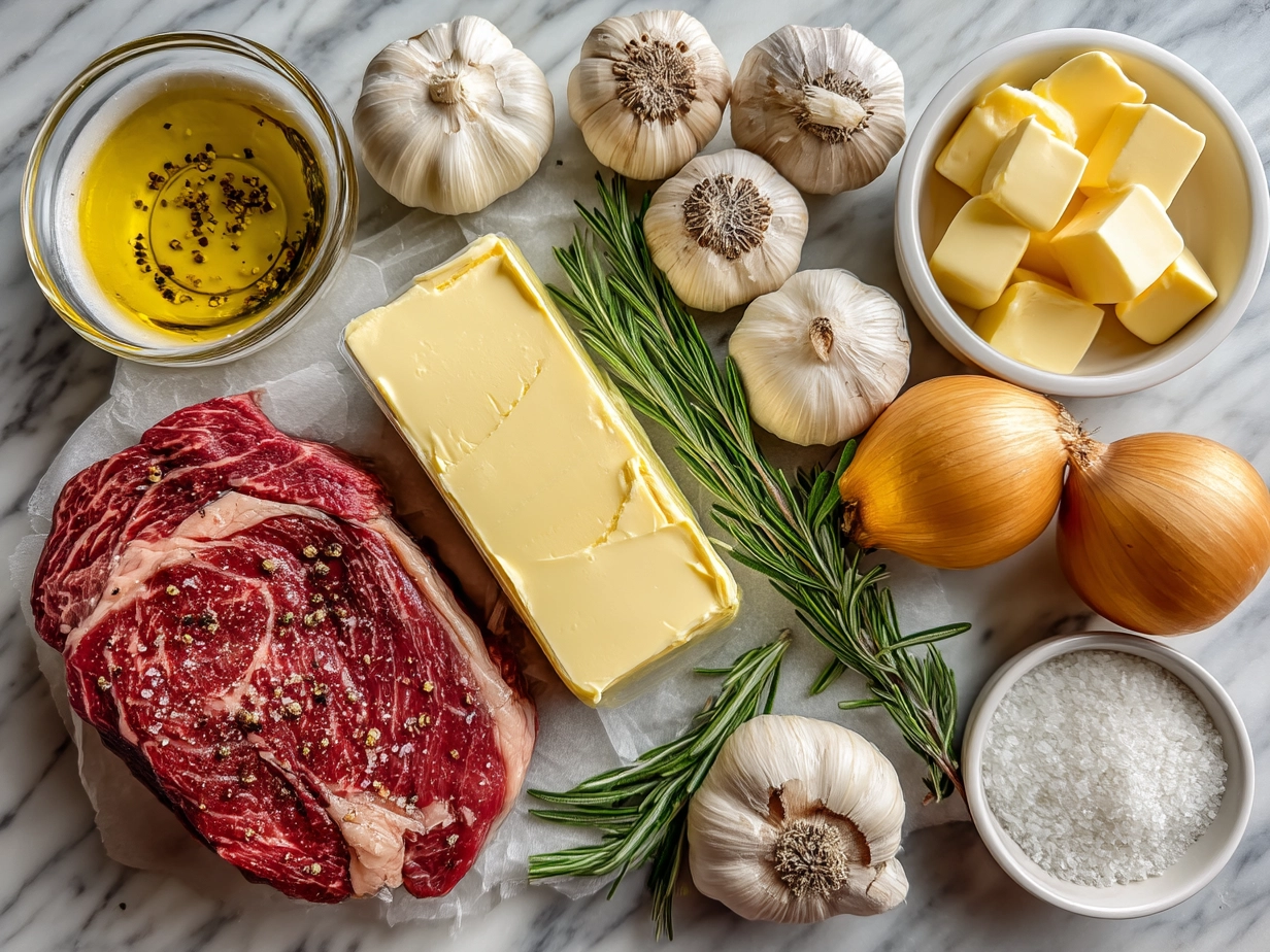Ingredients for Slow Cooker Garlic Butter Beef